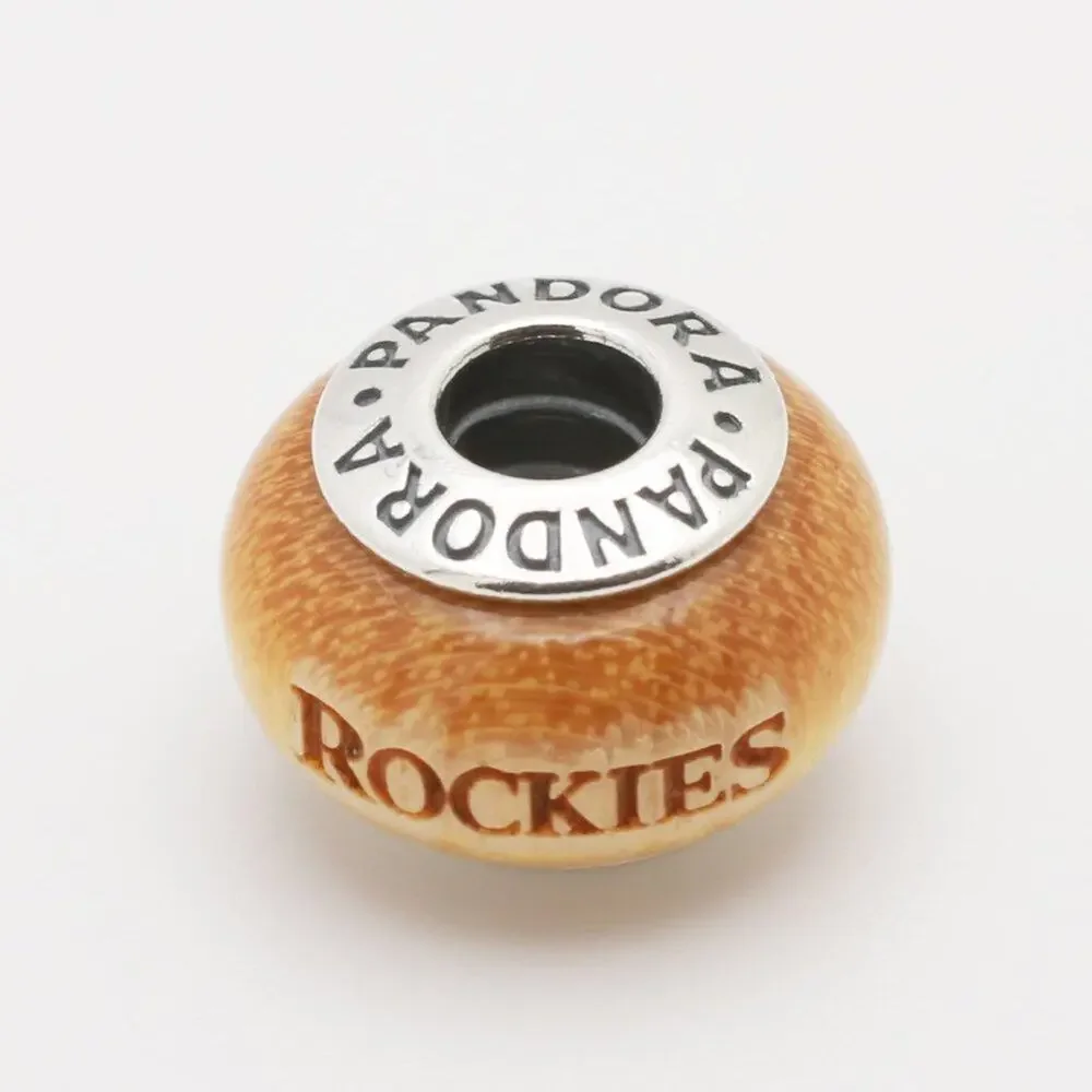 Authentic PANDORA Colorado Rockies Engraved Wood Charm